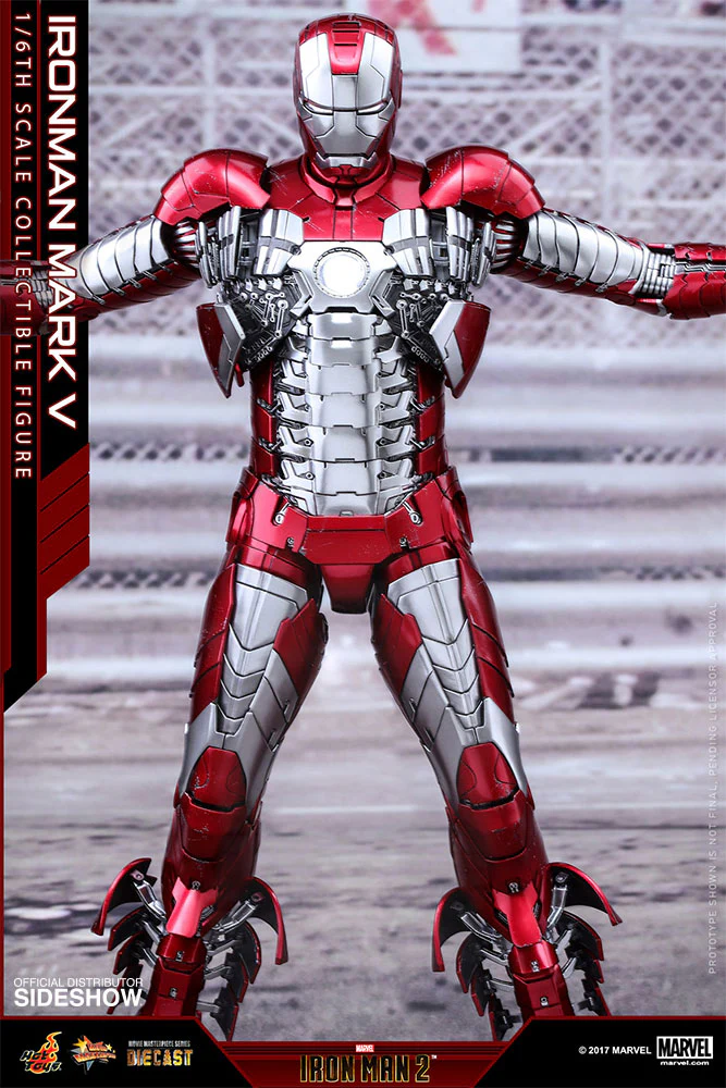 HOT TOYS - Marvel - Iron Man 2 - Mark V - Die Cast Movie Masterpiece 1:6 Action Doll MMS400 - D18 - Image 10