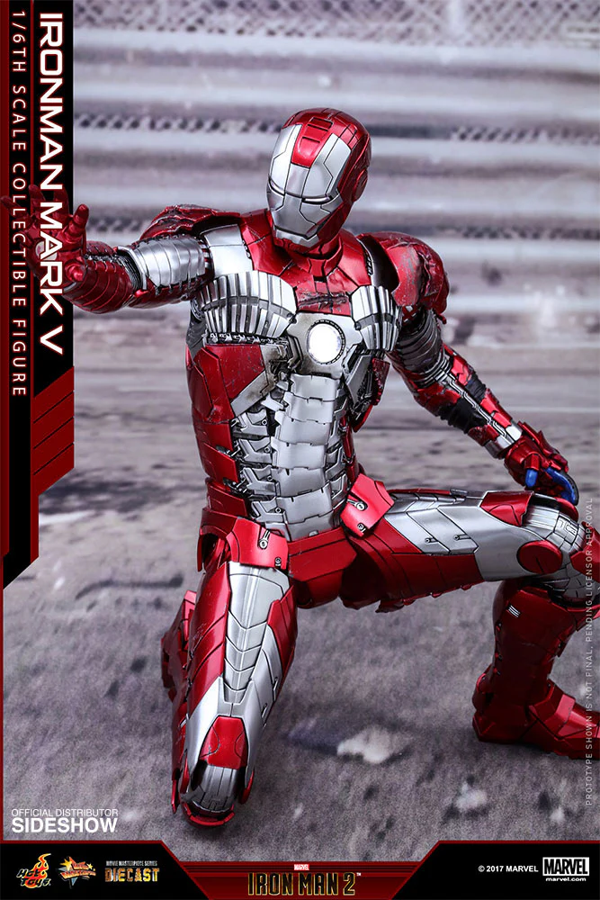 HOT TOYS - Marvel - Iron Man 2 - Mark V - Die Cast Movie Masterpiece 1:6 Action Doll MMS400 - D18 - Image 11
