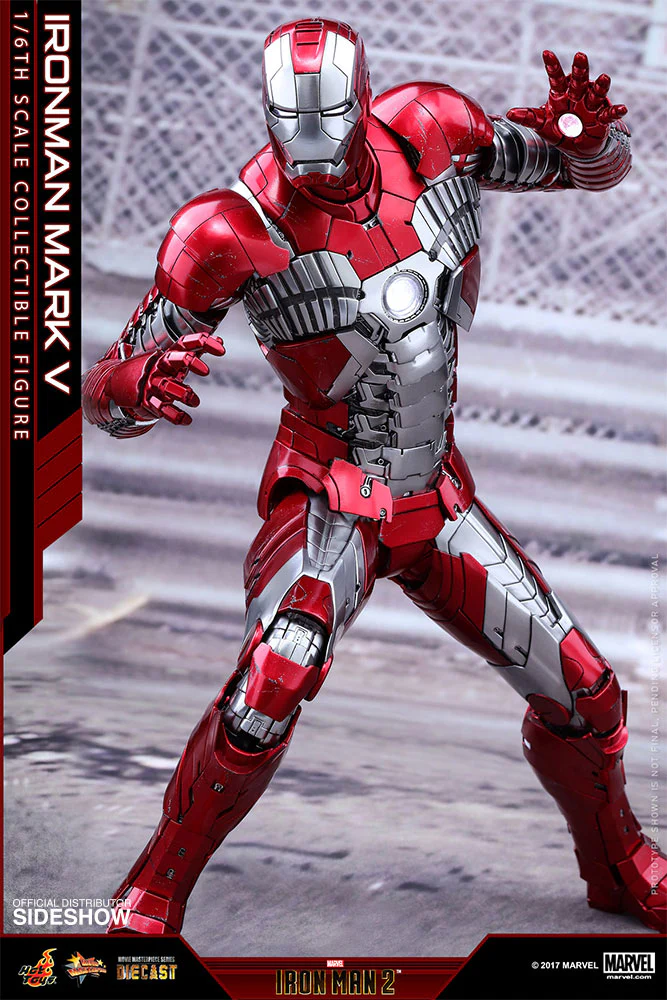 HOT TOYS - Marvel - Iron Man 2 - Mark V - Die Cast Movie Masterpiece 1:6 Action Doll MMS400 - D18 - Image 12