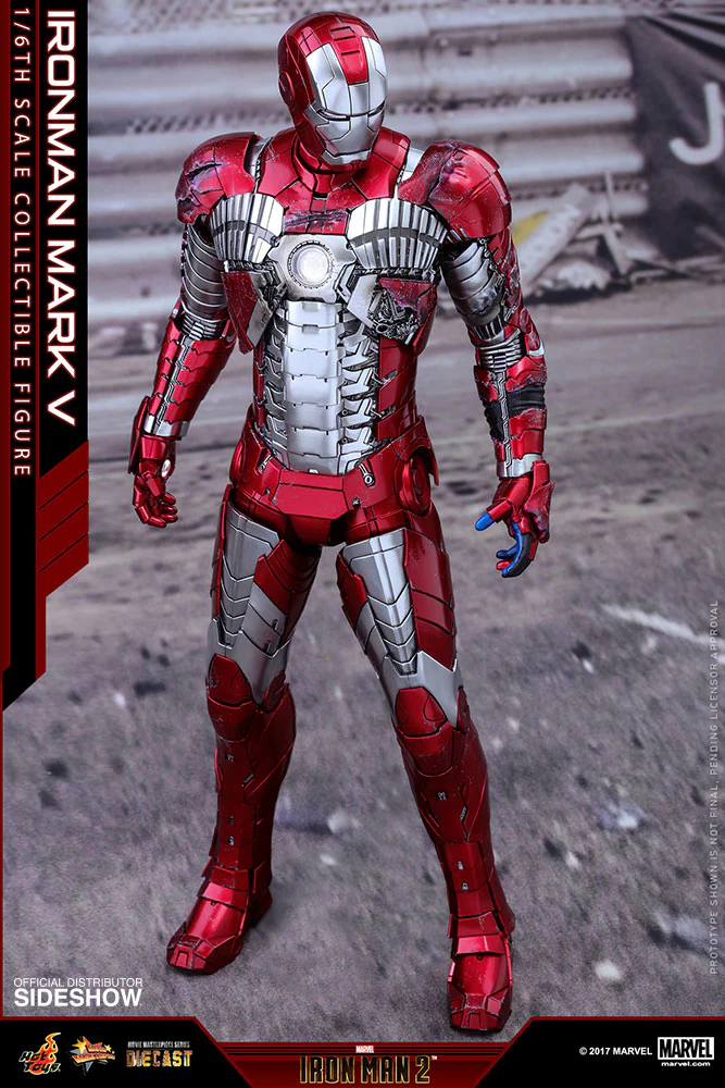 HOT TOYS - Marvel - Iron Man 2 - Mark V - Die Cast Movie Masterpiece 1:6 Action Doll MMS400 - D18 - Image 13