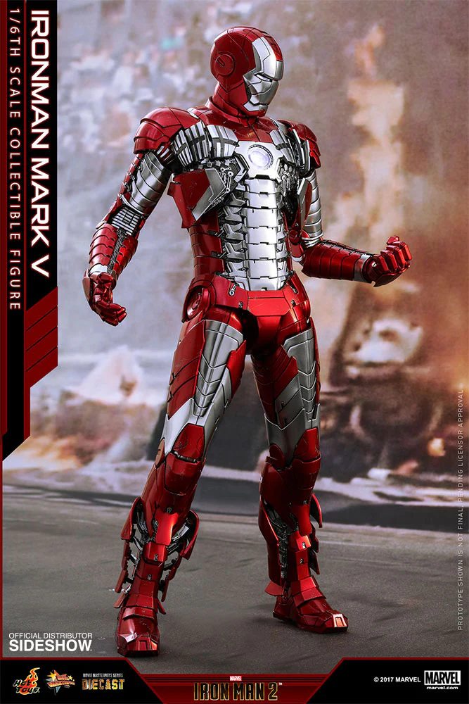 HOT TOYS - Marvel - Iron Man 2 - Mark V - Die Cast Movie Masterpiece 1:6 Action Doll MMS400 - D18 - Image 14