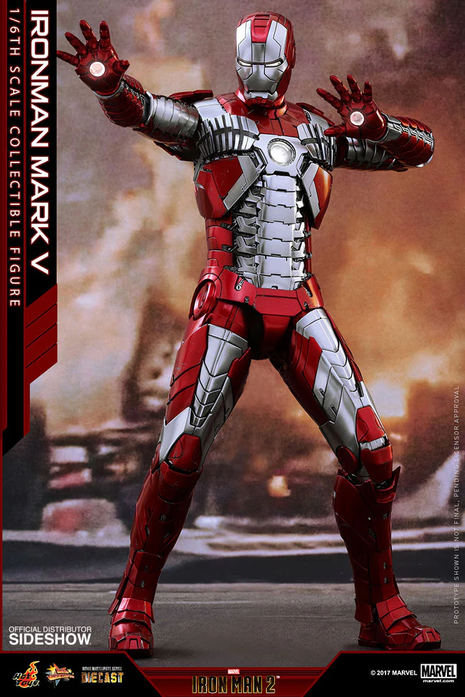 HOT TOYS - Marvel - Iron Man 2 - Mark V - Die Cast Movie Masterpiece 1:6 Action Doll MMS400 - D18 - Image 15
