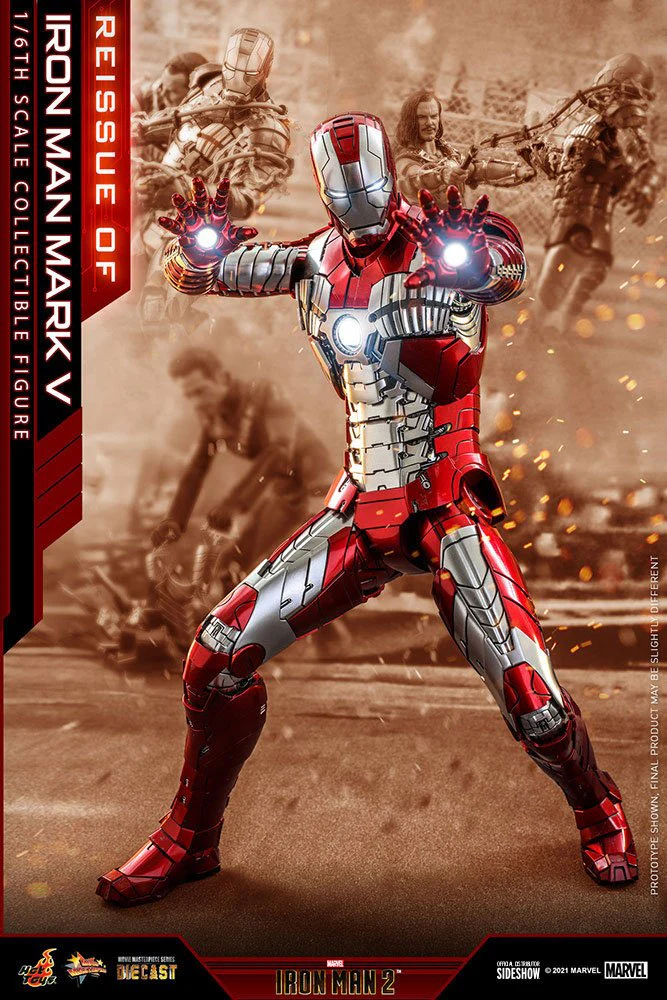 HOT TOYS - Marvel - Iron Man 2 - Mark V - Die Cast Movie Masterpiece 1:6 Action Doll MMS400 - D18 - Image 16