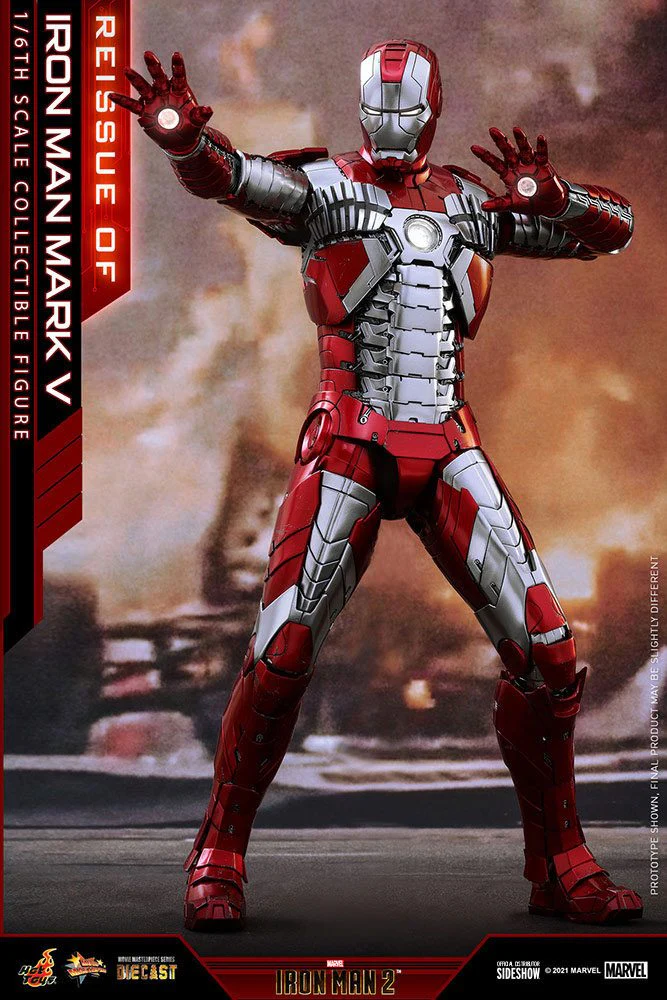 HOT TOYS - Marvel - Iron Man 2 - Mark V - Die Cast Movie Masterpiece 1:6 Action Doll MMS400 - D18 - Image 19