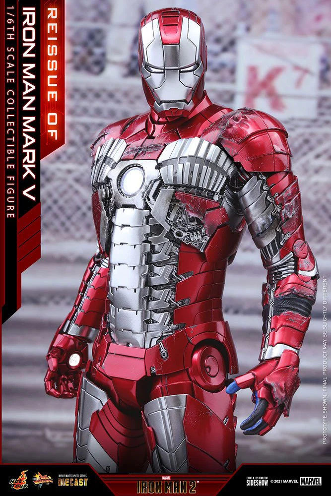 HOT TOYS - Marvel - Iron Man 2 - Mark V - Die Cast Movie Masterpiece 1:6 Action Doll MMS400 - D18 - Image 21