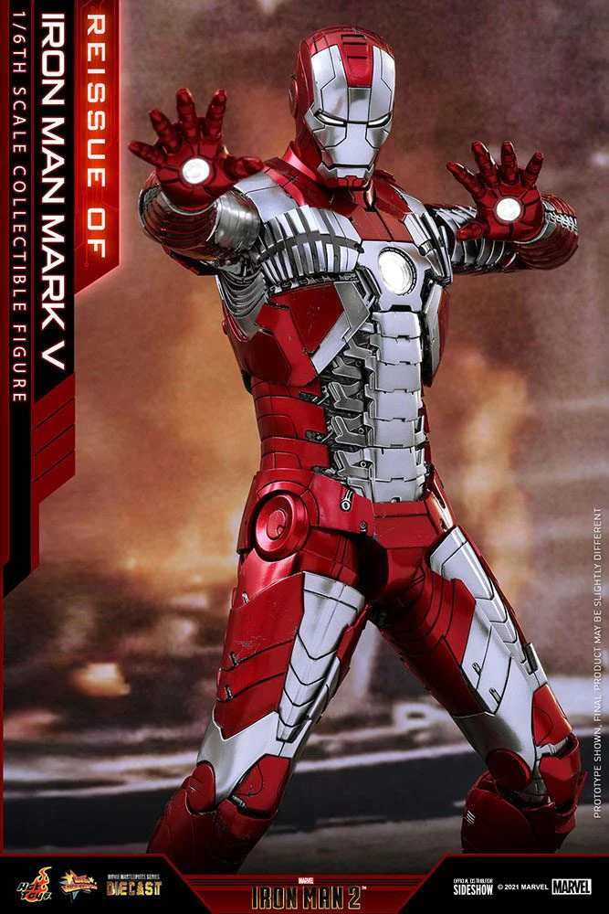 HOT TOYS - Marvel - Iron Man 2 - Mark V - Die Cast Movie Masterpiece 1:6 Action Doll MMS400 - D18 - Image 22
