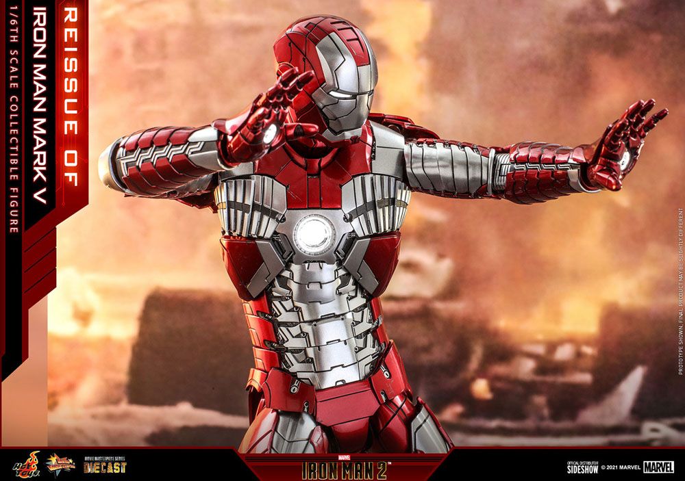 HOT TOYS - Marvel - Iron Man 2 - Mark V - Die Cast Movie Masterpiece 1:6 Action Doll MMS400 - D18 - Image 23