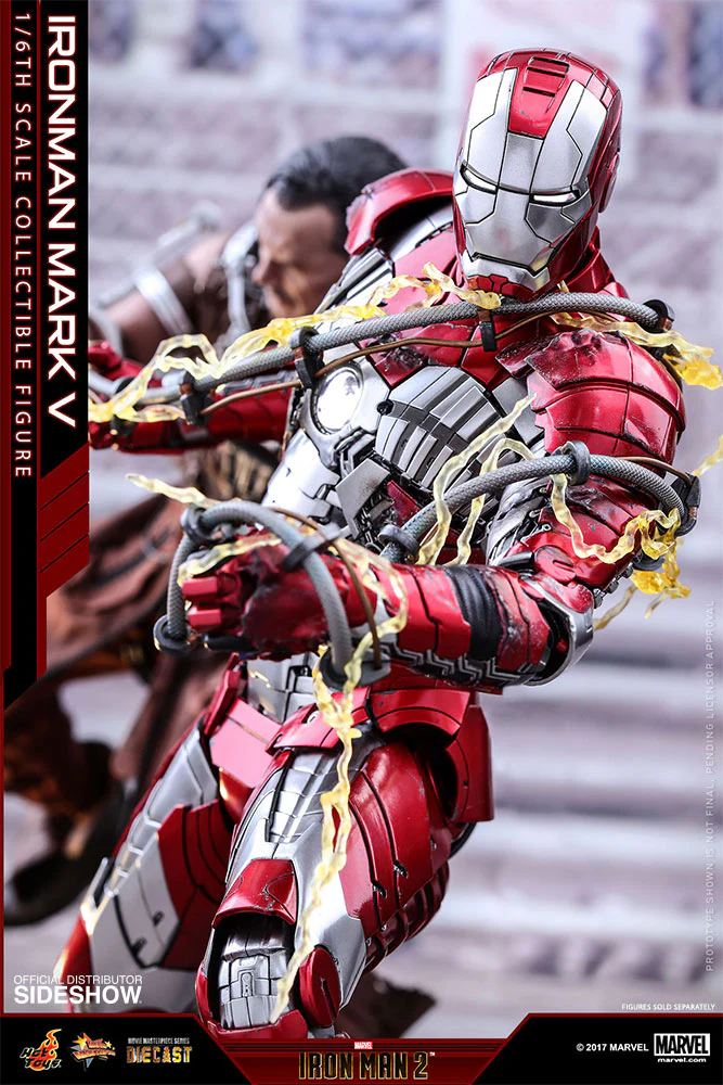 HOT TOYS - Marvel - Iron Man 2 - Mark V - Die Cast Movie Masterpiece 1:6 Action Doll MMS400 - D18 - Image 6