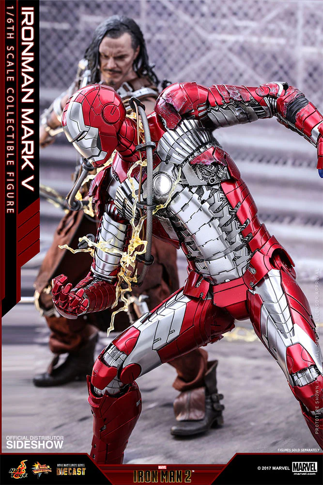 HOT TOYS - Marvel - Iron Man 2 - Mark V - Die Cast Movie Masterpiece 1:6 Action Doll MMS400 - D18 - Image 7