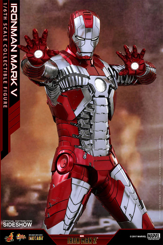 HOT TOYS - Marvel - Iron Man 2 - Mark V - Die Cast Movie Masterpiece 1:6 Action Doll MMS400 - D18 - Image 8