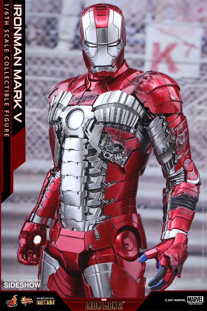 HOT TOYS - Marvel - Iron Man 2 - Mark V - Die Cast Movie Masterpiece 1:6 Action Doll MMS400 - D18 - Image 9