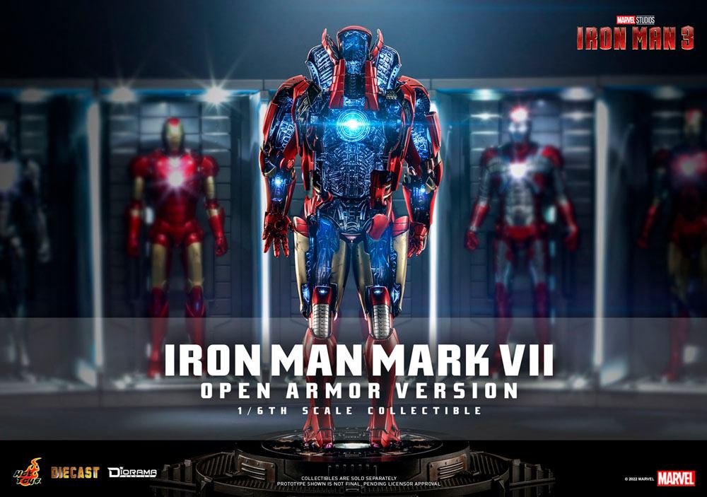 HOT TOYS - Marvel - Iron Man 3 Diorama 1:6 Action Doll Iron Man Mark VII (Open Armor Ver) DS004-D51 - Image 11