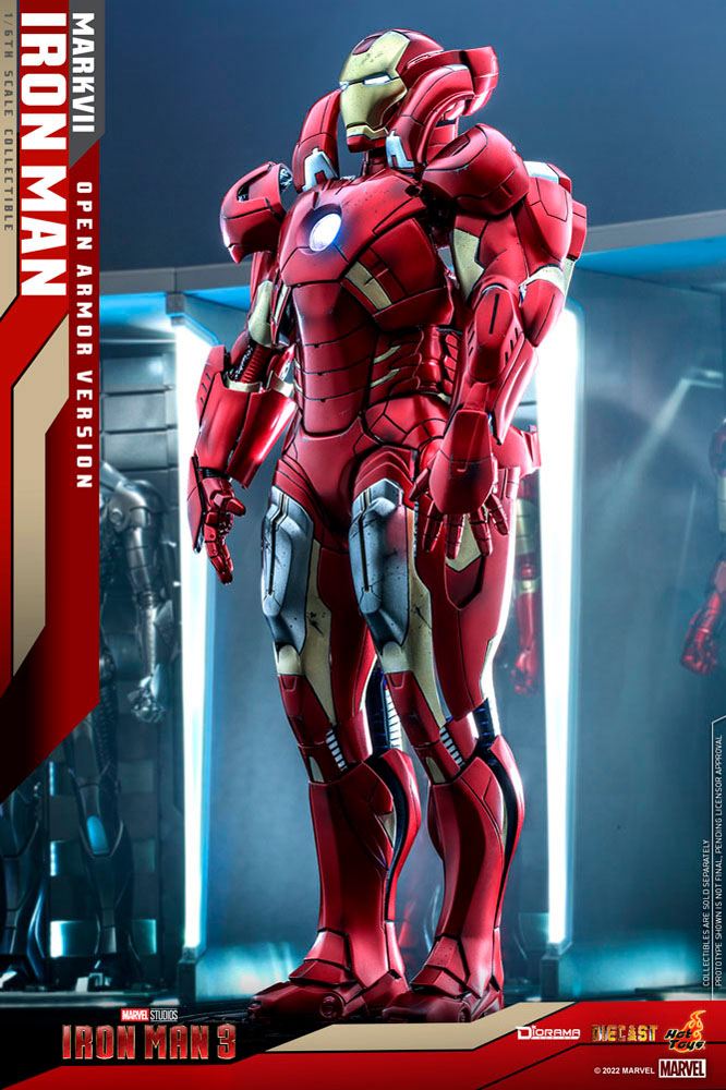 HOT TOYS - Marvel - Iron Man 3 Diorama 1:6 Action Doll Iron Man Mark VII (Open Armor Ver) DS004-D51 - Image 12