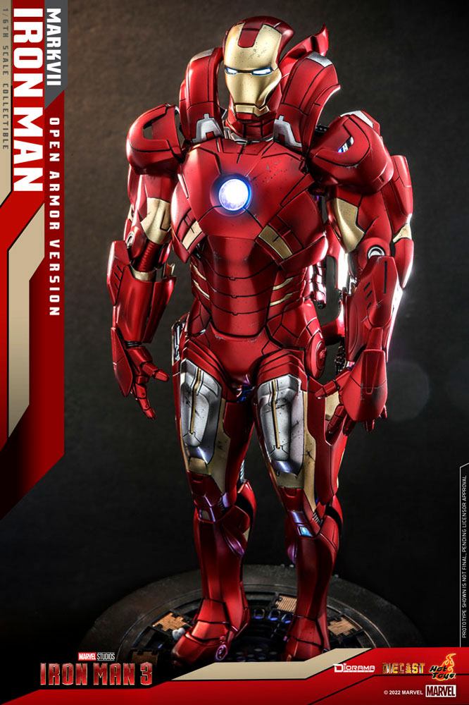 HOT TOYS - Marvel - Iron Man 3 Diorama 1:6 Action Doll Iron Man Mark VII (Open Armor Ver) DS004-D51 - Image 13