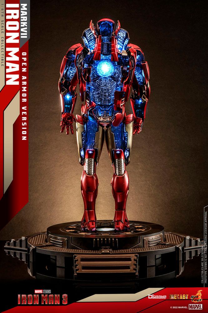 HOT TOYS - Marvel - Iron Man 3 Diorama 1:6 Action Doll Iron Man Mark VII (Open Armor Ver) DS004-D51 - Image 7