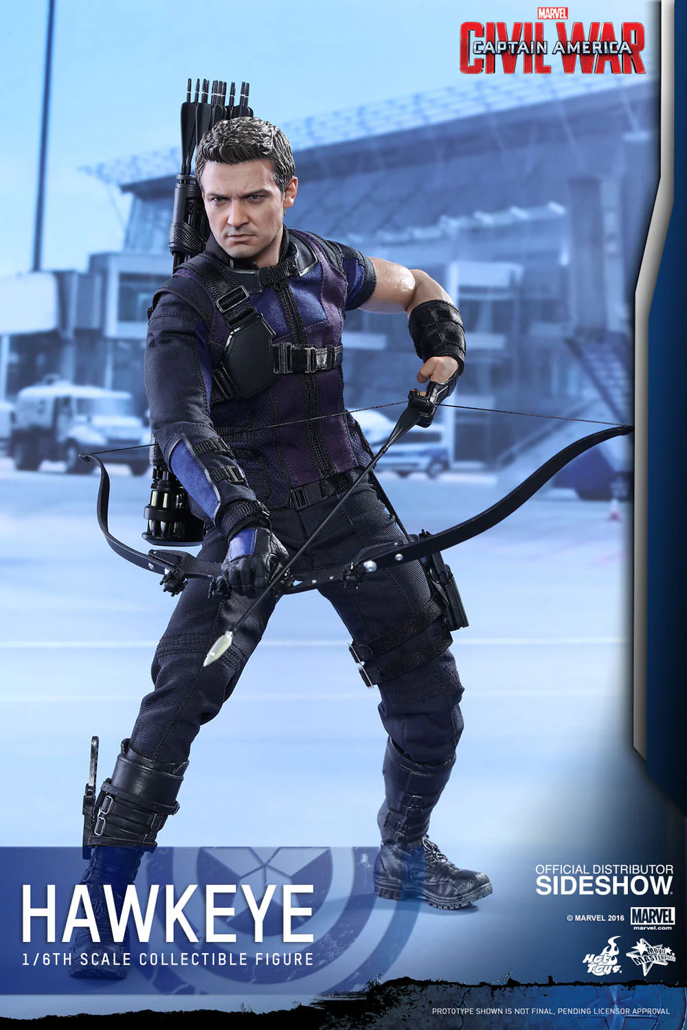 HOT TOYS -  Captain America - Civil War - Hawkeye - Movie Masterpiece 1:6 Action Doll  MMS358 - Image 7