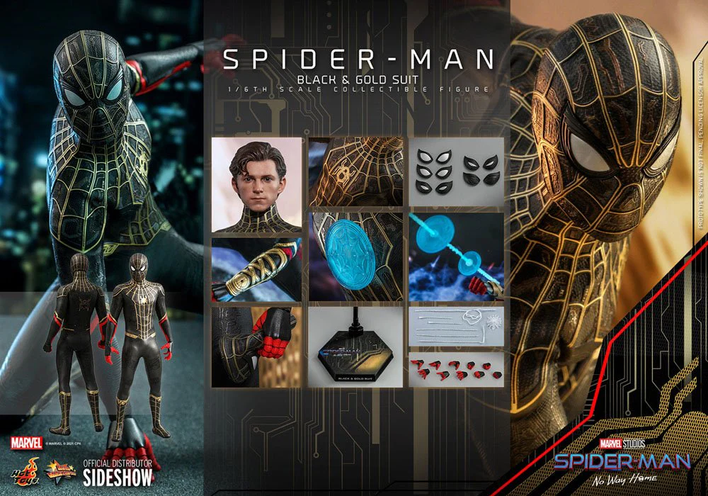 HOT TOYS - Marvel - Spider-Man No Way Home  Spider-Man (Black & Gold Suit) MMS604 - Image 15