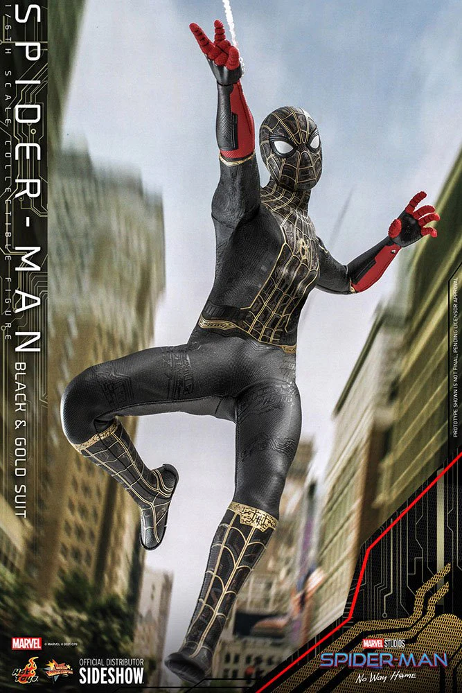 HOT TOYS - Marvel - Spider-Man No Way Home  Spider-Man (Black & Gold Suit) MMS604 - Image 4