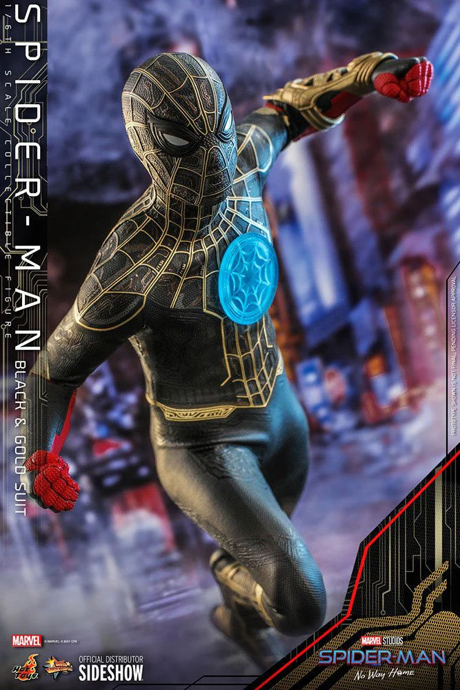 HOT TOYS - Marvel - Spider-Man No Way Home  Spider-Man (Black & Gold Suit) MMS604 - Image 9