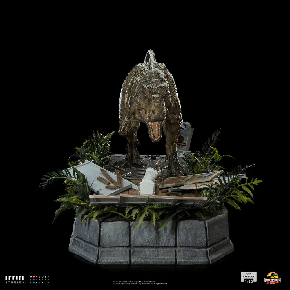 IRON STUDIO - Jurassic Park Demi Art Scale Statue 1:20 T-Rex Attacks Donald Gennaro - Image 10