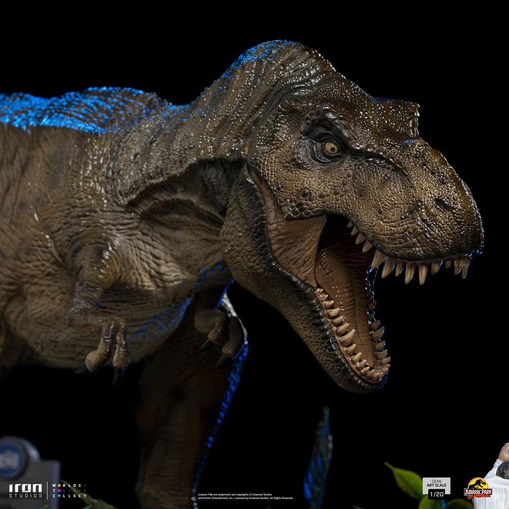 IRON STUDIO - Jurassic Park Demi Art Scale Statue 1:20 T-Rex Attacks Donald Gennaro - Image 9