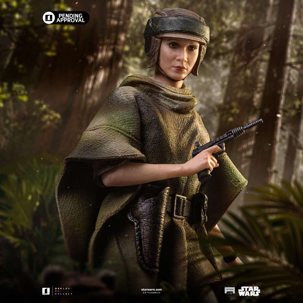 IRON STUDIOS - Star Wars Episode 6 Leia And Wicket 1/10 Statue - Image 4