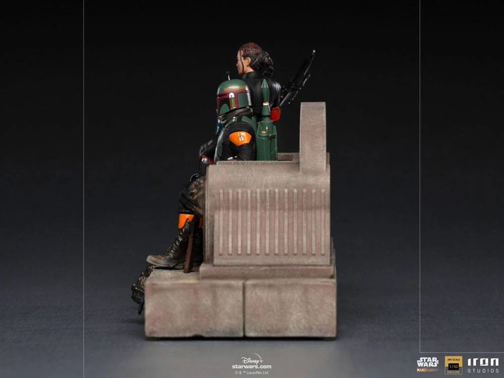 IRON STUDIO - Star Wars The Mandalorian DeLuxe Art Scale Statue 1:10 Boba Fett & Fennec on Thrones - Image 13