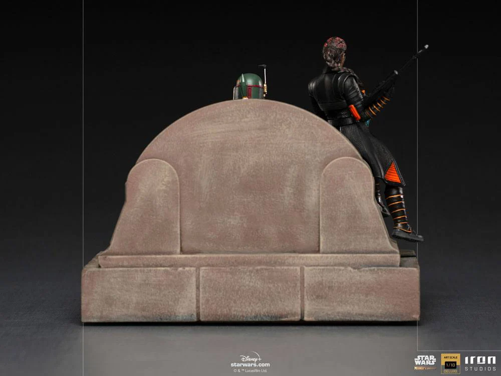 IRON STUDIO - Star Wars The Mandalorian DeLuxe Art Scale Statue 1:10 Boba Fett & Fennec on Thrones - Image 3
