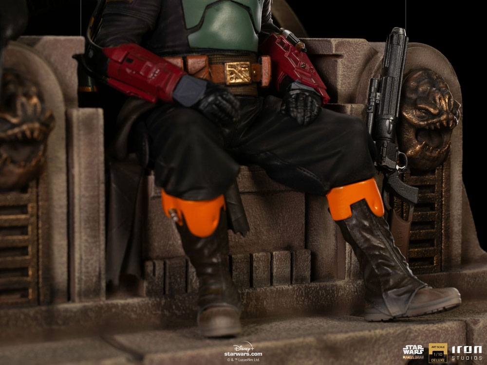 IRON STUDIO - Star Wars The Mandalorian DeLuxe Art Scale Statue 1:10 Boba Fett & Fennec on Thrones - Image 6