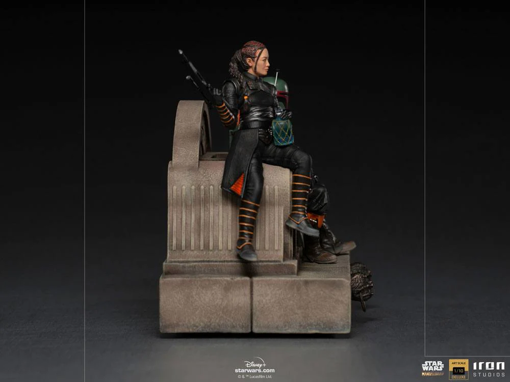IRON STUDIO - Star Wars The Mandalorian DeLuxe Art Scale Statue 1:10 Boba Fett & Fennec on Thrones - Image 7