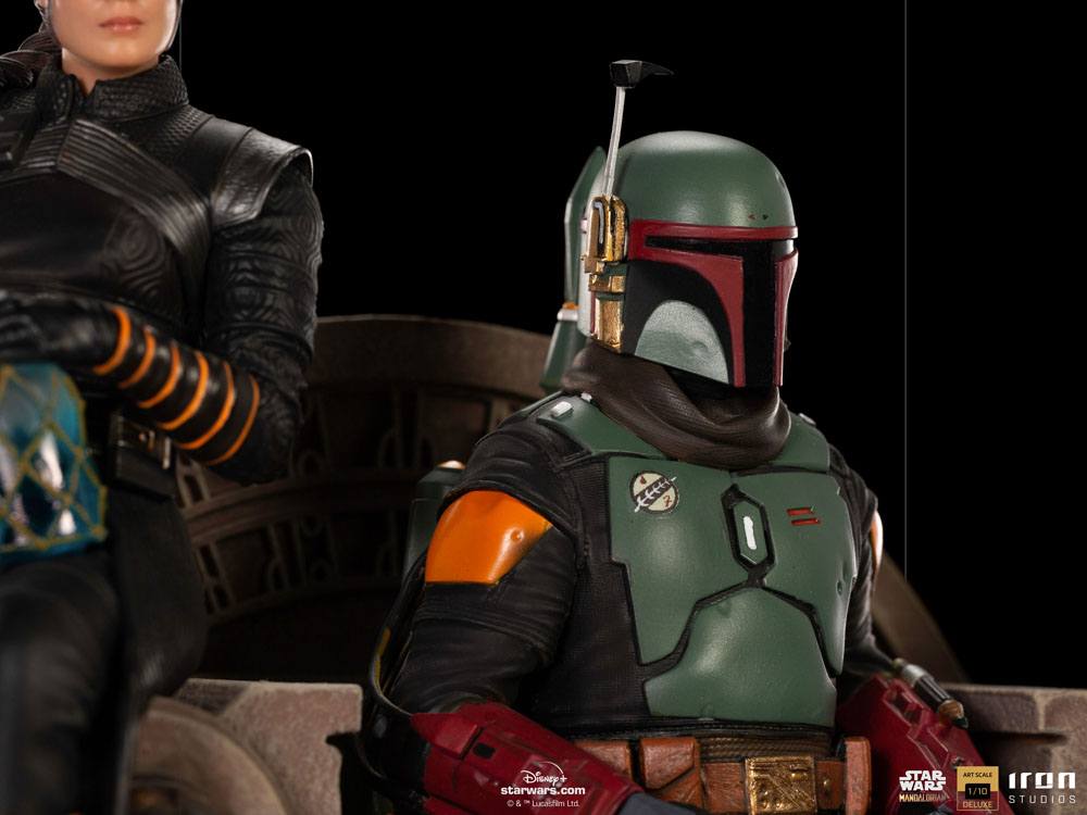 IRON STUDIO - Star Wars The Mandalorian DeLuxe Art Scale Statue 1:10 Boba Fett & Fennec on Thrones - Image 8