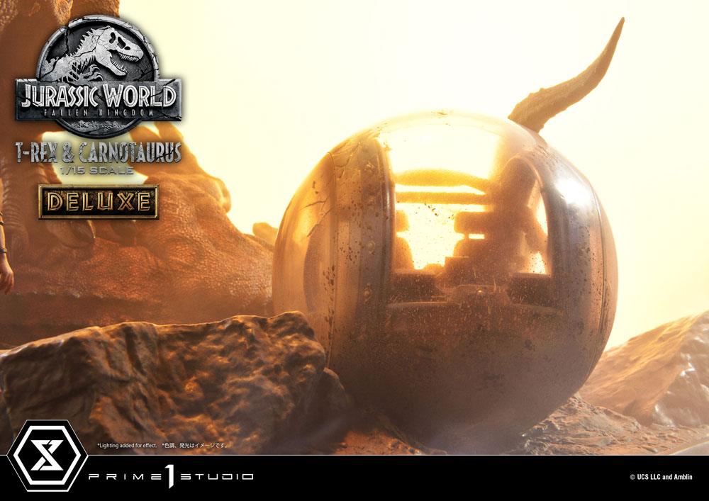 PRIME 1 STUDIOS - Jurassic World Fallen Kingdom Statue 1:15 T-Rex & Carnotaurus DeLuxe Ver - Image 4