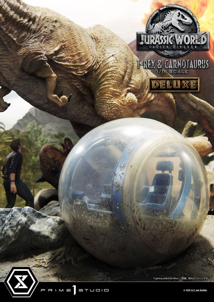 PRIME 1 STUDIOS - Jurassic World Fallen Kingdom Statue 1:15 T-Rex & Carnotaurus DeLuxe Ver - Image 7