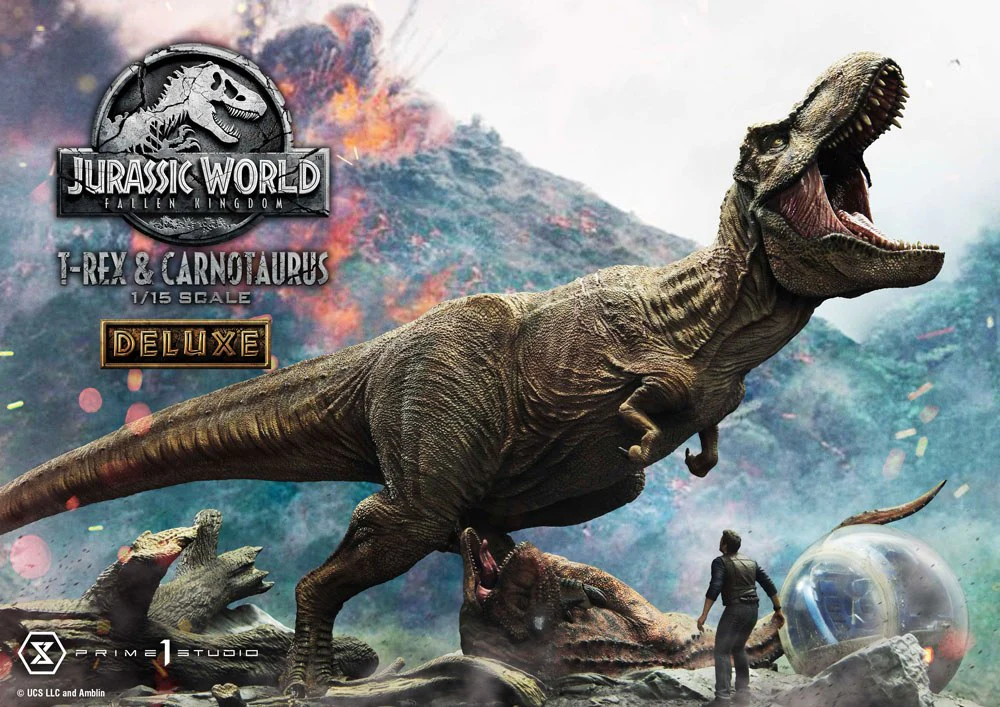 PRIME 1 STUDIOS - Jurassic World Fallen Kingdom Statue 1:15 T-Rex & Carnotaurus DeLuxe Ver - Image 9